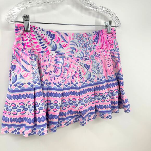 Lilly Pulitzer Luxletic Skort M Annora Sea You Soon Raz Berry Pleated Tennis - Picture 2 of 9